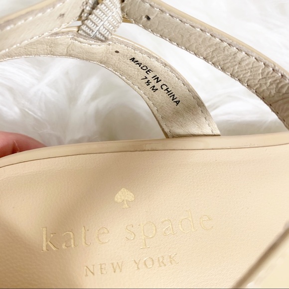 Kate Spade Mennie Ankle Strap Wedges Size 7.5 - Picture 7 of 7